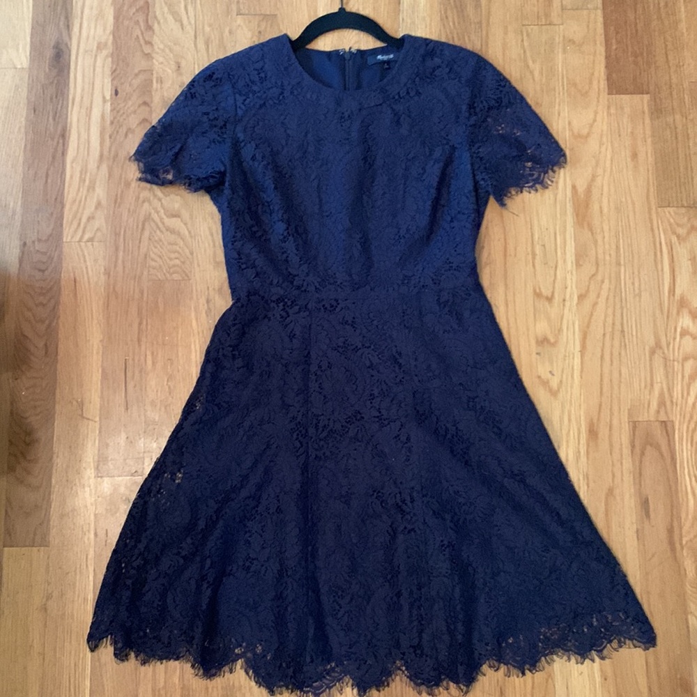 Madewell navy lace cocktail dress